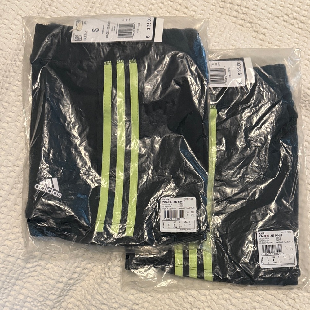 NWT Adidas pacer running short, lot of 2 women’s S